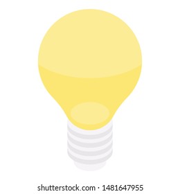 Yellow bulb icon. Isometric of yellow bulb vector icon for web design isolated on white background