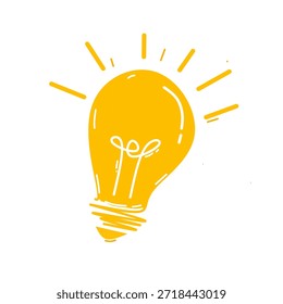 Ilustración simple de la idea del bulbo amarillo