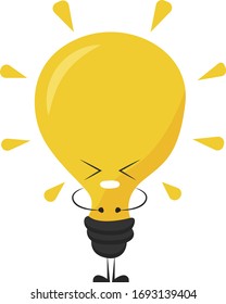 Yellow bulb, illustration, vector on white background