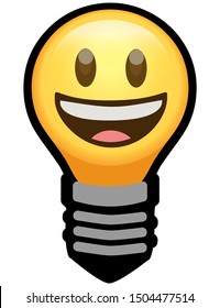 yellow bulb lamp big laughing emoticon 
