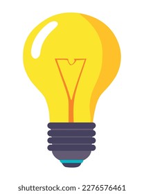 yellow bulb light energy icon