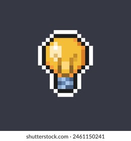 luz de bombilla amarilla en estilo pixel art