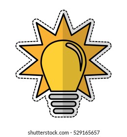 yellow bulb light sticker icon over white background. vector illustration
