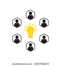 yellow bulb like brainstorming or icon creation. metaphor of easy e-learning or start up and approach in problem solving. flat simple trend modern logotype graphic cartoon design isolated on white