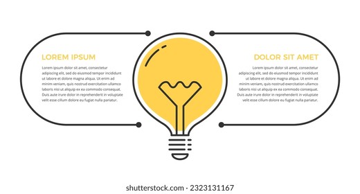 Yellow bulb with two elements for your text, vector eps10 illustration