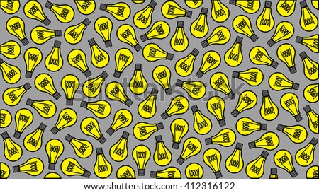Yellow Bulbs on Gray Background