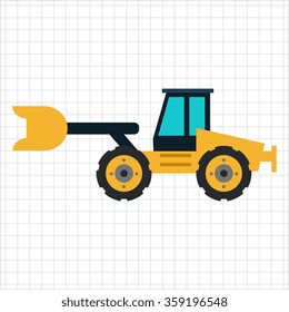 Yellow bulldozer icon