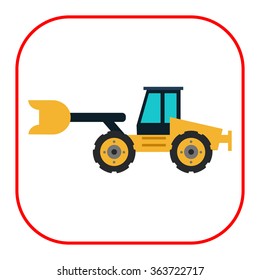 Yellow bulldozer icon