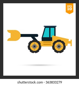 Yellow bulldozer icon