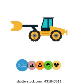 Yellow bulldozer icon