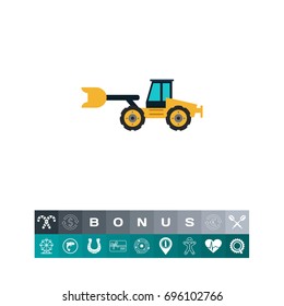Yellow bulldozer icon