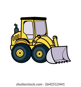 Yellow Bulldozer on Construction Site