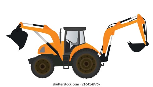 tractor bulldozer amarillo. ilustración vectorial