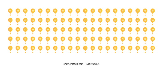 Yellow bullet point markers vector illustration