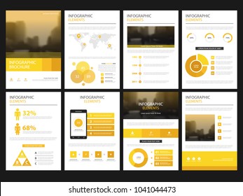 Yellow Bundle presentation template infographic elements . business annual report, brochure, leaflet, advertising flyer, corporate marketing banner