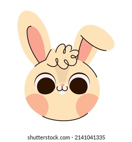 yellow bunny illustration over white