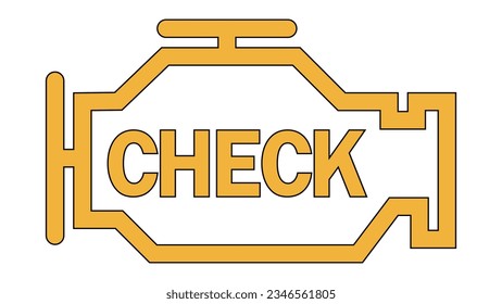 Signo de error del motor de combustión amarilla en el motor de comprobación del salpicadero del coche