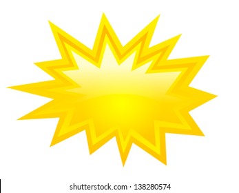 Yellow bursting icon, vector clip art