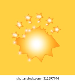 Yellow bursting icon, vector clip art