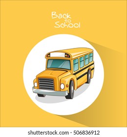Yellow bus of back to school design