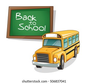 Yellow bus of back to school design