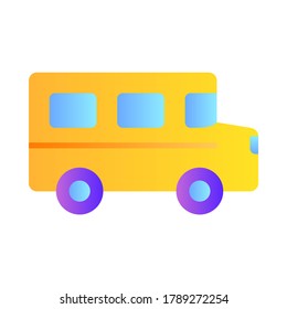 Diseño de iconos de bus amarillos aislados en fondo blanco. Diseño de vectores para el autobús escolar
