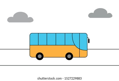 Yellow bus icon on a white background. Element of transport icon. Premium quality graphic design. Sign and symbol collection icon for websites, web design, mobile app. Vector illustration.