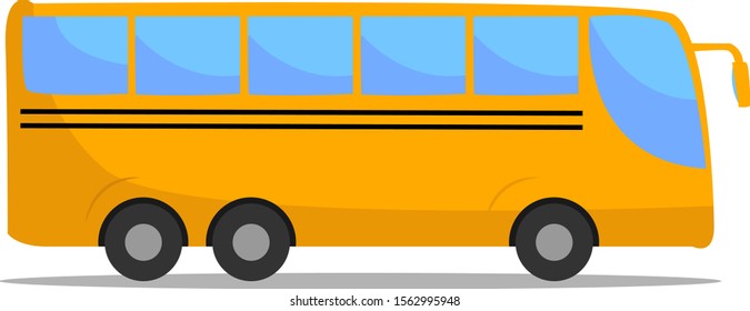 Yellow bus, illustration, vector on white background.