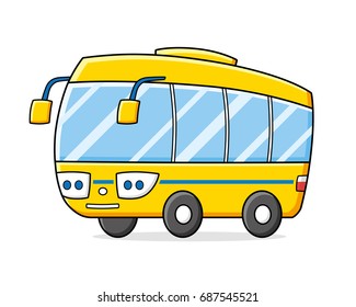 Yellow bus isolated