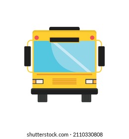 Yellow bus on a white background. Can be used as an icon. School bus.