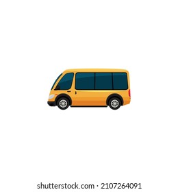 Yellow bus. This transportation-themed vector illustration can use for icons, logos, stickers, patches, labels, signs, badges, certificates, or flayer decorations.