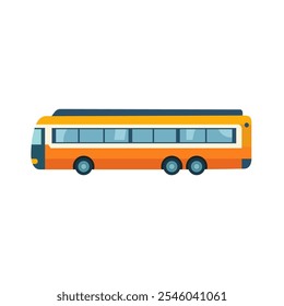 Yellow bus vector art, clip art bus, public transportation clipart, orange tour bus isolated on white background