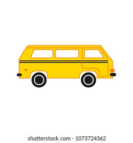 Yellow bus vector illustration