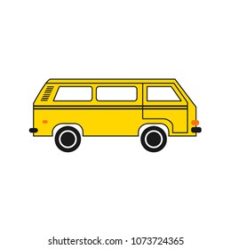 Yellow bus vector illustration
