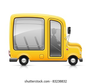 yellow bus vector illustration isolated on white background