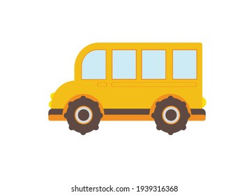 bus amarillo, ilustración vectorial en fondo blanco