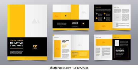 yellow business brochure cover and pages template
