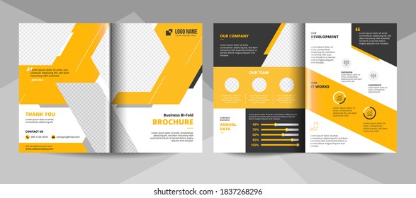 Yellow business brochure template. Corporate business flyer template.