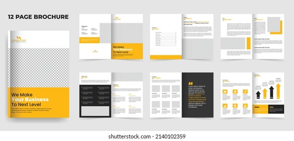 Yellow Business Brochure template, corporate brochure design or company profile booklet template layout design, magazine, brochure presentation template