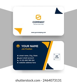 Yellow Business Card With Shape Template