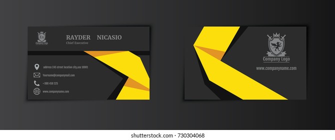 yellow business card  template abstract art cover design modern cover cmyk. for print