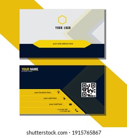 yellow business card vector design