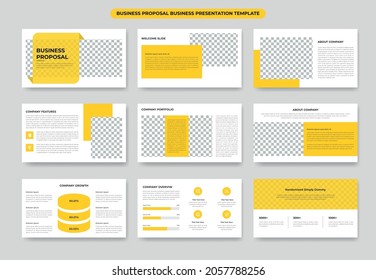 Yellow Business proposal presentation template design and annual report, company profile, brochure, corporate branding or keynote template