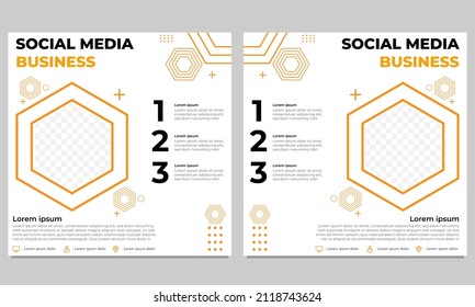 yellow business social media post template collection design