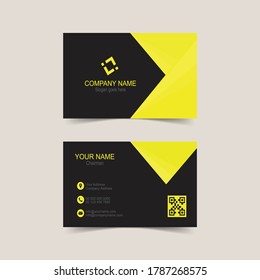 Yellow Businesscard template. Vector illustration.