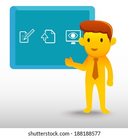 Yellow businessman presentation