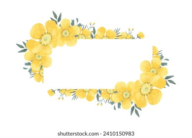 gelber Butterbecher, floraler Hintergrund