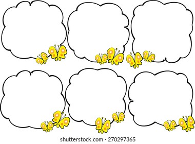 yellow butterflies with speech bubble