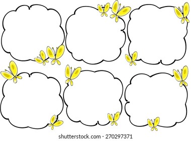 yellow butterflies with speech bubble