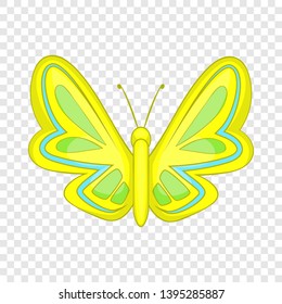 Yellow butterfly icon. Cartoon illustration of butterfly vector icon for web design